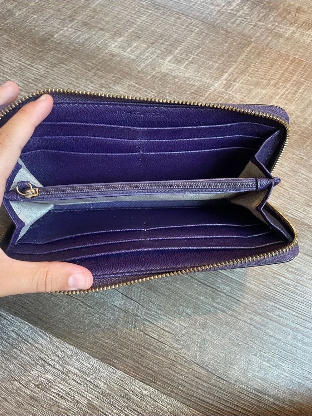 Michael Kors Deep Purple Zip Wallet